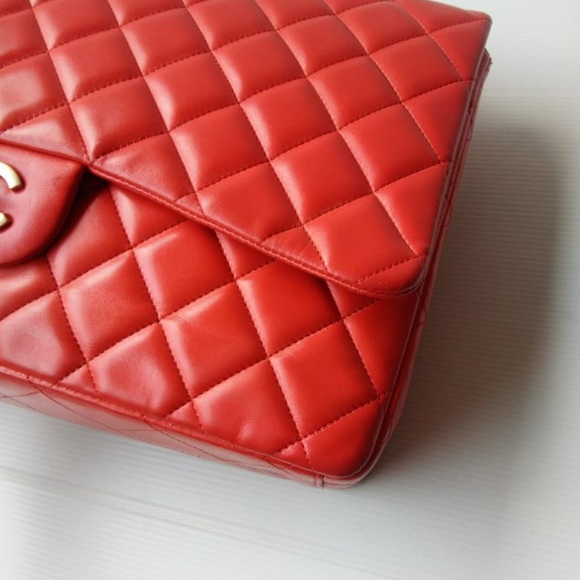 Authentic Chanel Maxi Red Lamb GHW ( sold) - Picture 7 of 8